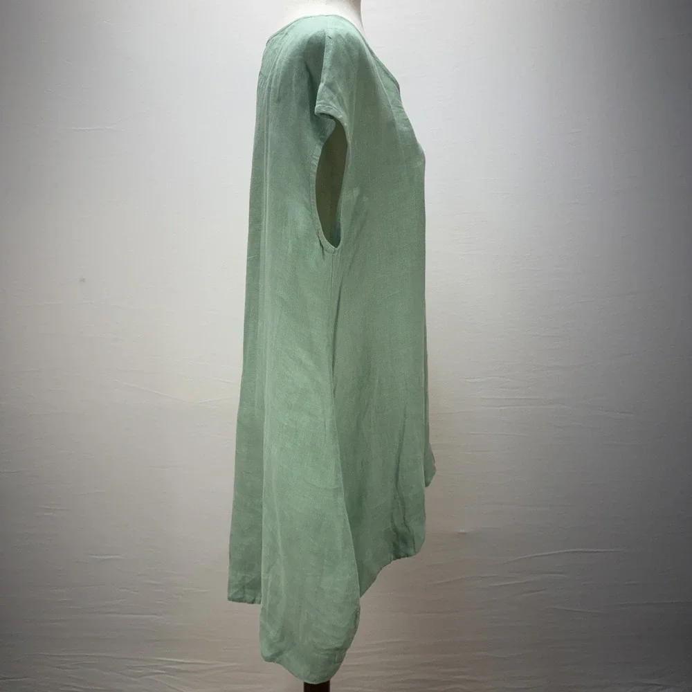 Bryn Walker Tunic Cropped Pants Matching Set Size‎ M Mint Green Linen Lagenlook